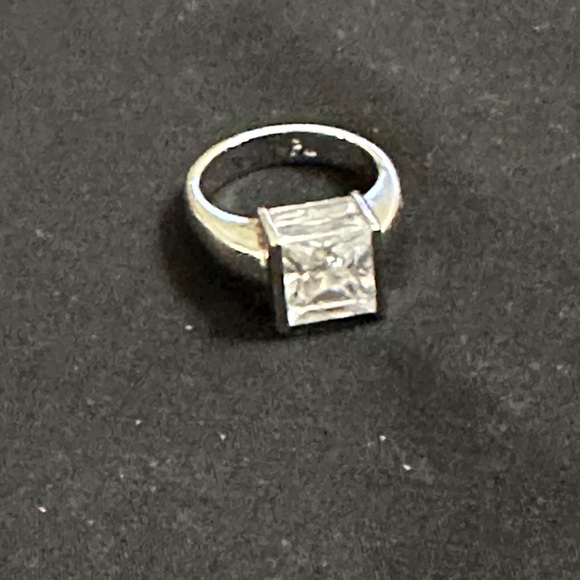 GET ENGAGED Bold Statement Modernist Square CZ & Silver Ring Size 7 - Picture 14 of 16